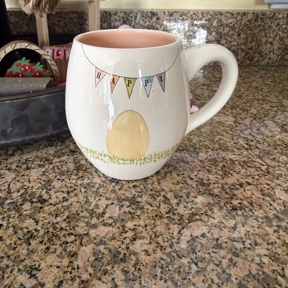 🐣 Rae Dunn “Happy Easter” Double-Sided Mug – Spring Chick Design 🐣